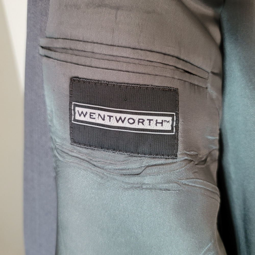 Wentworth Blazer Mens 48R Grey Gold Crest Buttons 2-Button Sport Coat Classic - Picture 6 of 16